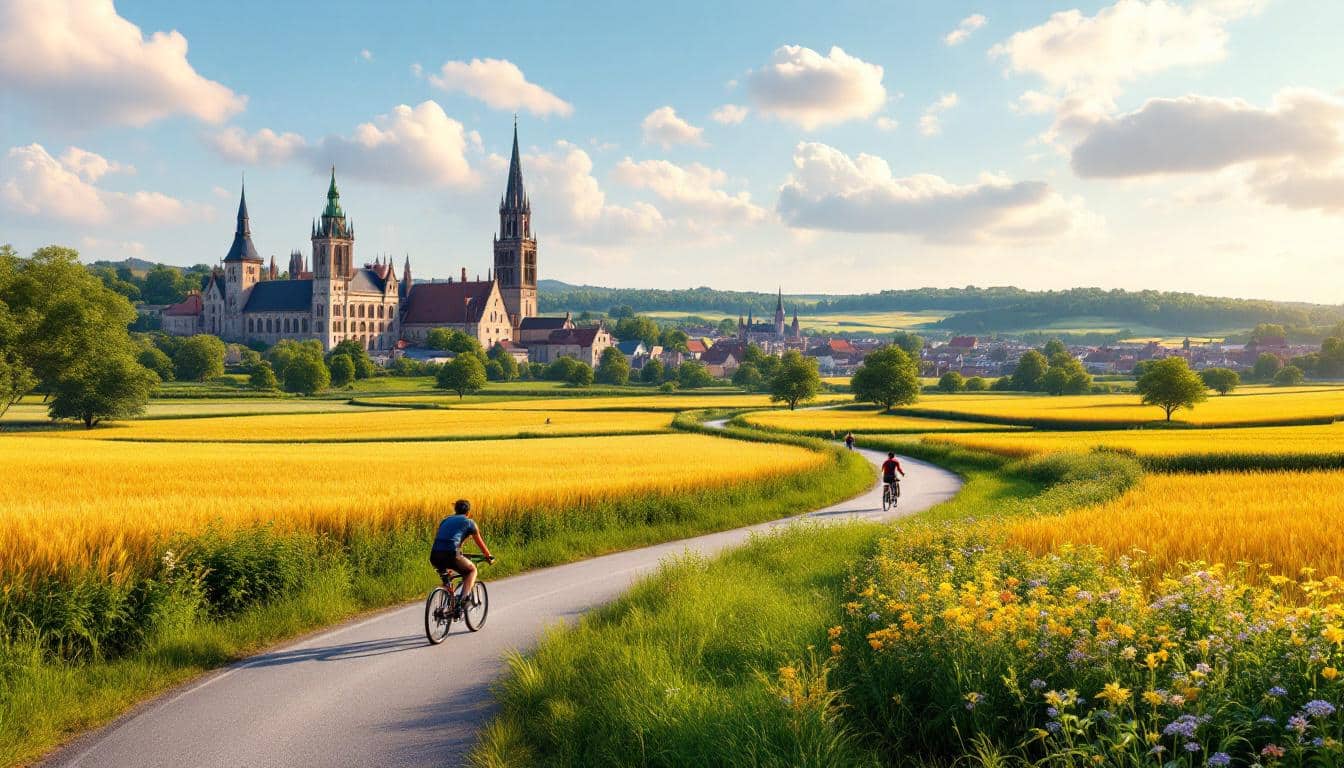 découvrez une magnifique boucle cyclo de 70 km autour de strasbourg, idéale pour tous les niveaux. parcourez un itinéraire accessible entre patrimoine alsacien et paysages de plaine agricole. parfait pour une escapade vélo mêlant nature et culture !
