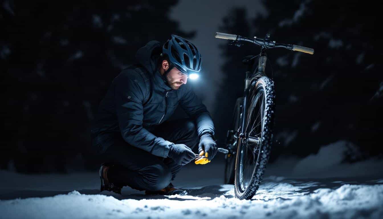 découvrez comment gérer efficacement une crevaison en pleine forêt lors d'une sortie hivernale à la tombée de la nuit. conseils pratiques pour rester en sécurité et bien préparé.
