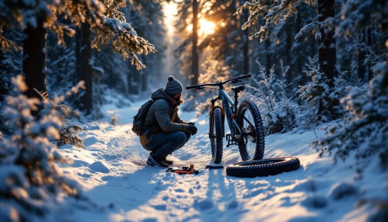 découvrez comment gérer efficacement une crevaison lors d'une sortie hivernale en forêt à la tombée de la nuit, avec des conseils pratiques pour assurer votre sécurité et reprendre la route sereinement.